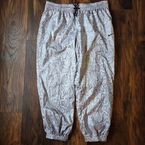 Nike White and Gray Snake Print Joggers